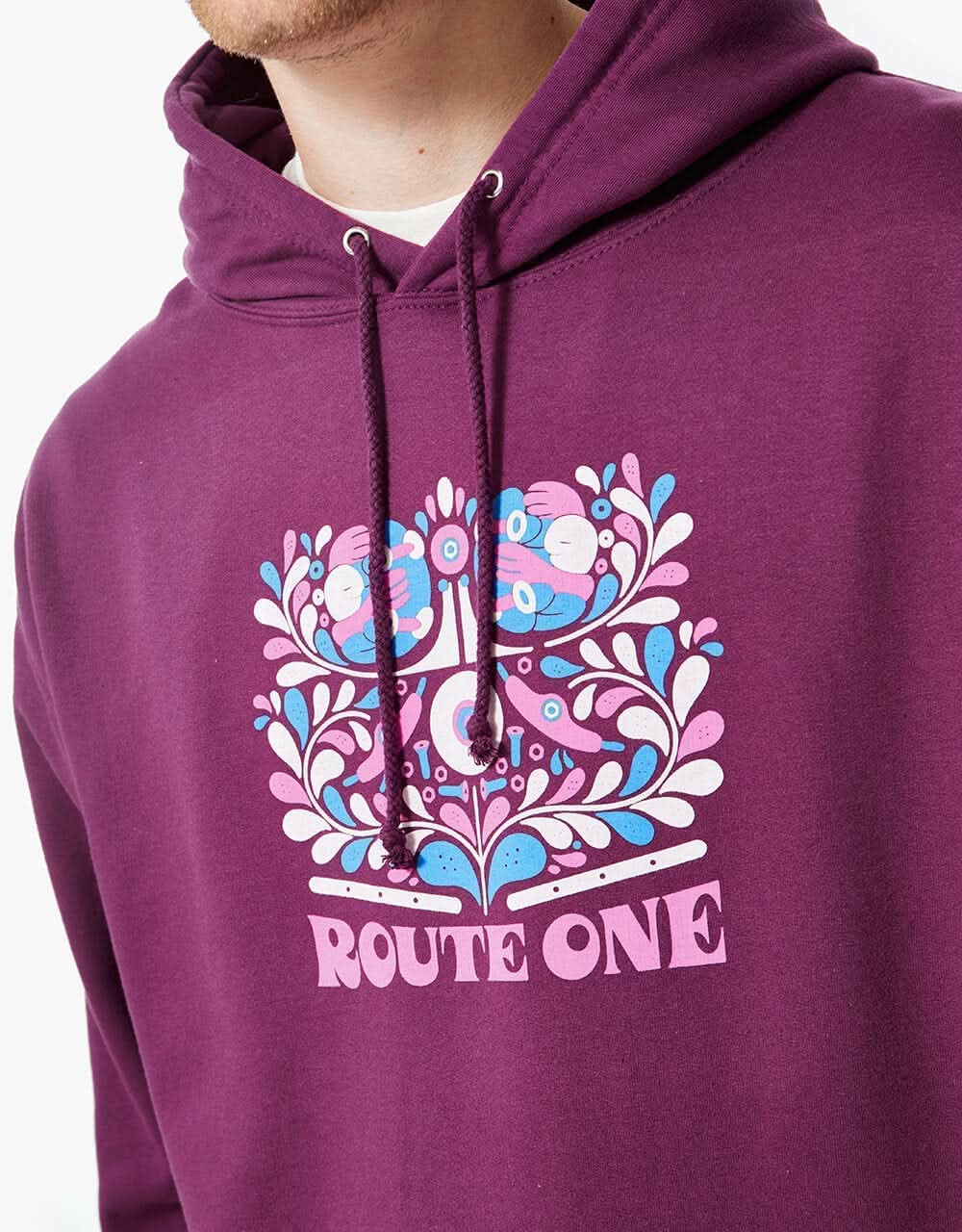 Route One Filigree Pullover Hoodie - Plum