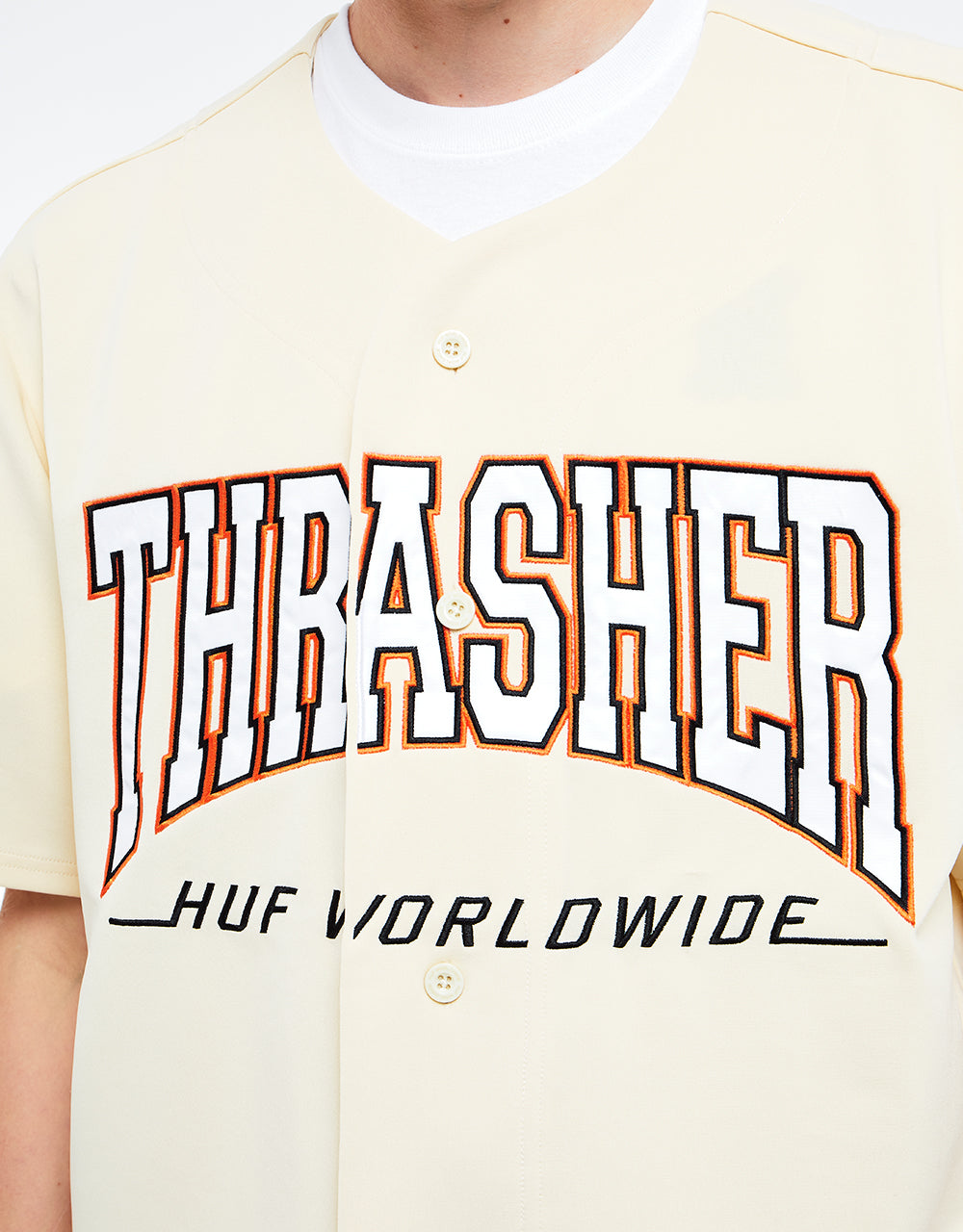 HUF x Thrasher Center Field Baseball Jersey - Natural – Route One