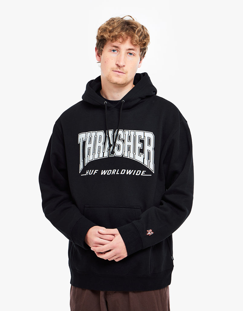 HUF x Thrasher Bayview Pullover Hoodie - Black – Route One