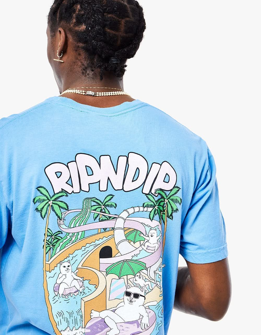 RIPNDIP Slide Into Summer T-Shirt - Cornflower