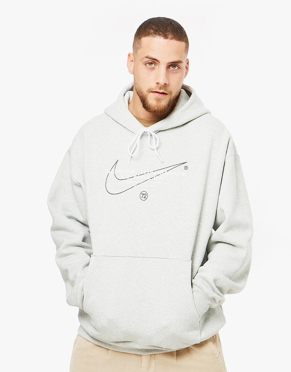 Nike SB Trademark Logo Pullover Hoodie - Grey Heather – Route One