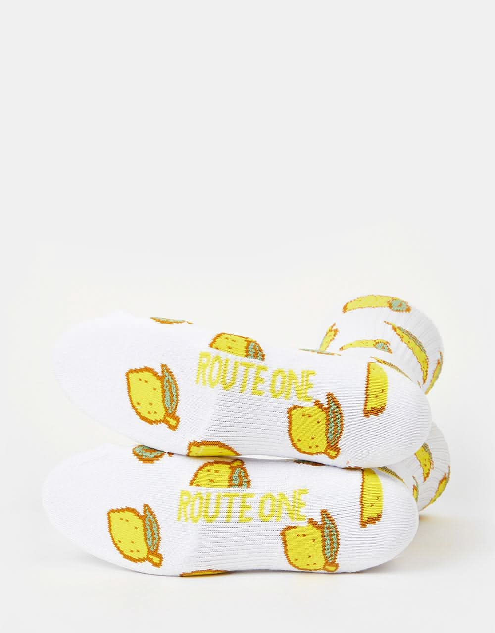 Route One Lemons Socks - White