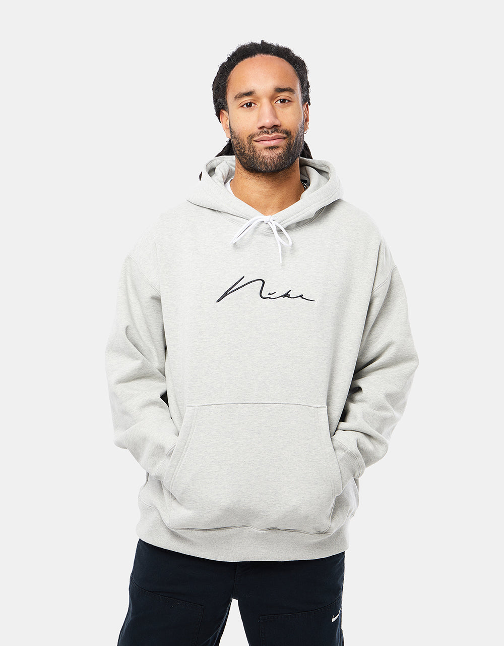 Nike SB Hand Script Logo Pullover Hoodie - Grey Heather – Route One