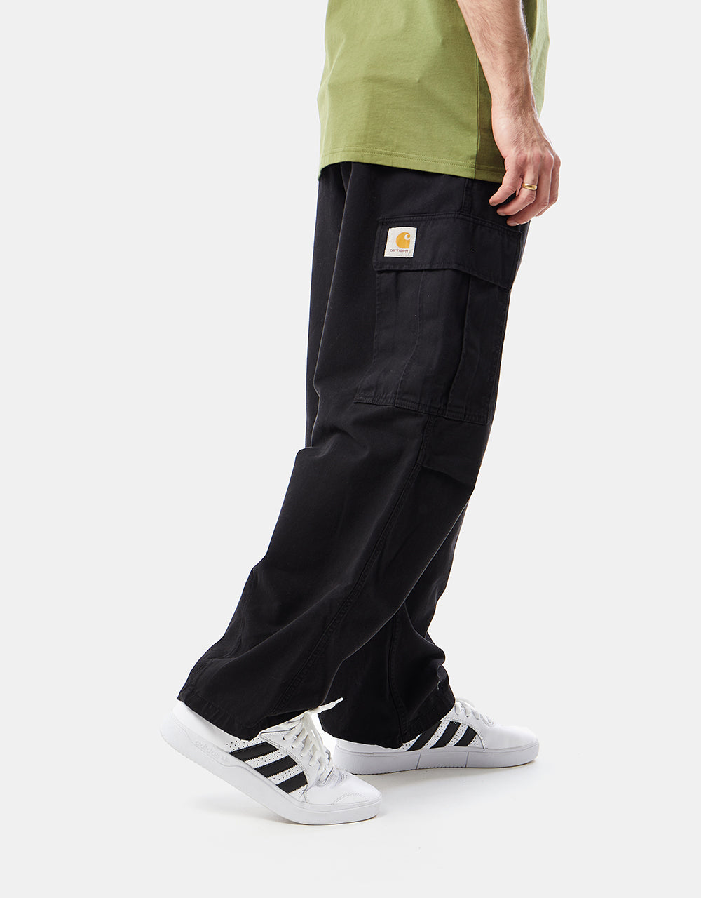 Carhartt WIP REGULAR PANT - Cargo trousers - black/black 
