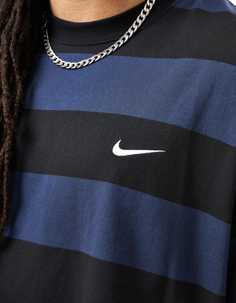 Nike SB Striped T-Shirt T-Shirt - Midnight Navy/Black/White – Route One