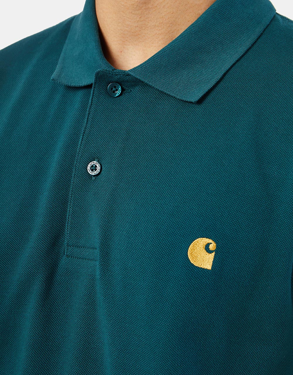 Carhartt WIP S/S Chase Pique Polo - Botanic/Gold – Route One